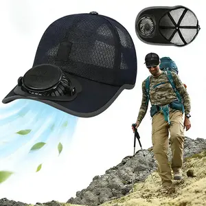 [2026 Upgraded] Power-Cooling Fan Hat: 3-Speed High Wind, USB Rechargeable, Long Brim Sun Shield. Stay Cool & Hands-Free for Hiking, Fishing, and Summer Travel.