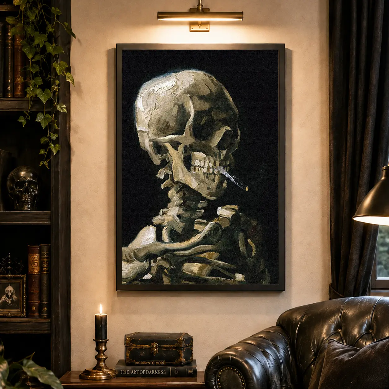 Palace Learning Vincent Van Gogh (Skull with Cigarette, 1885) Art Poster Print Van Gogh Skeleton