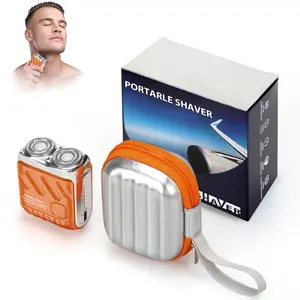 R-12 Suitcase Electric Shaver, Beard Shaver Mini Portable Suitcase Design, USB Rechargeable One-Button Comfortable Waterproof Black Facial Shaver