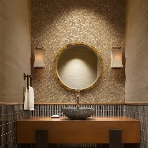 STICKGOO 8 Counts Self-Adhesive 3D Mosaic Penny Hexagon Backsplash Tiles,  Peel and Stick Wall Tiles, 12" x 12" Stick on Backsplash for Kitchen Bathroom Fireplace Vanity