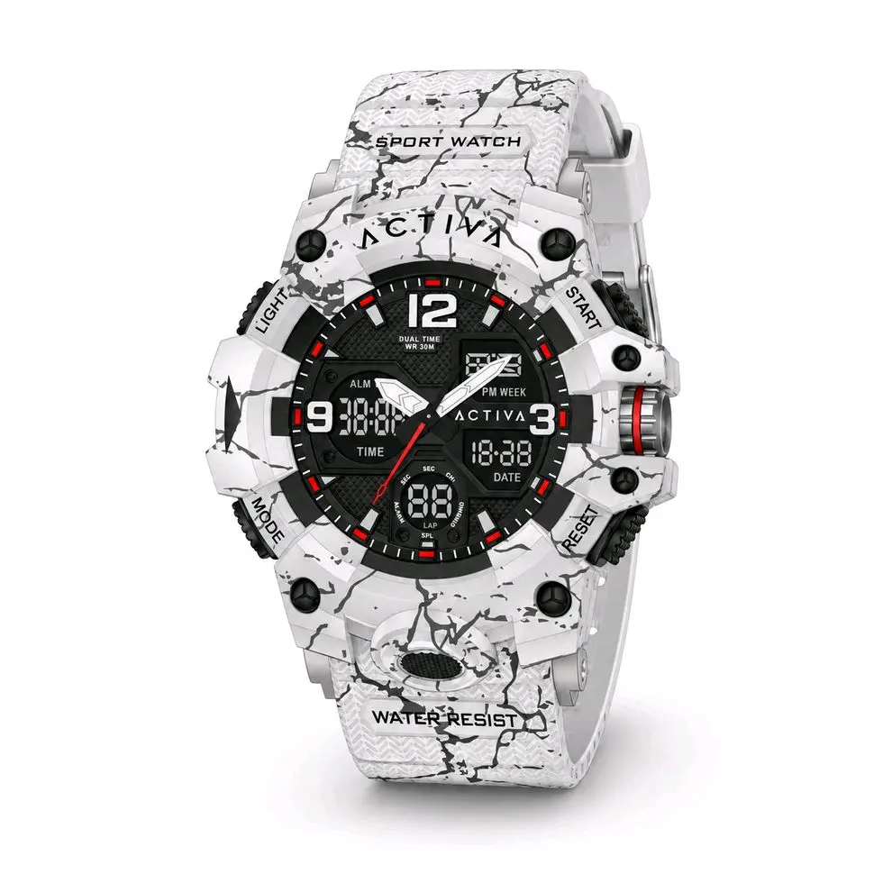 Activa Decus X Invicta Digital/Dual Time Men's Watch 49mm (ACW8008-003) White Camouflage