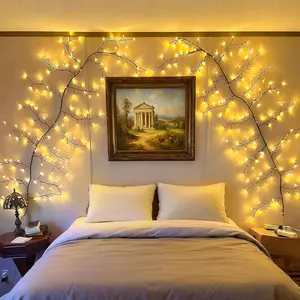 2Counts Willow Vine Lights for Wall: USB+Remote Twinkling Tree Branch Light for Living Room and Bedroom Home Decor-Warm White Twinkle Tree Lights Lighted Garland for Halloween Christmas Holiday Decor