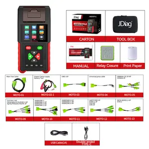 TopDiag M200 Pro Motorcycle Scanner Professional Motorcycle Diagnostic Tools for Honda ECU Remap and Battery Tester(Full Version)