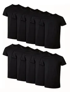 10-Pack Classic Mens T-Shirts Bulk Short Sleeve Blank Crew Neck Plain Novelty Lightweight  T Shirt for Men, Men's Moisture Wicking Cotton Crew Tee Undershirts Wholesale DIY Daily Wear