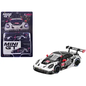 Porsche 911 GT3 R #77 "AO Racing Skeleton Rexy" GTD Pro IMSA "Petit Le Mans" (2025) Limited Ed 1/64 Diecast Model Car by Mini GT
