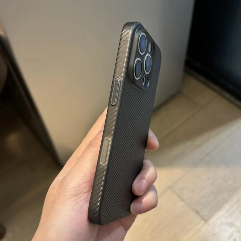 Ultra Thin Carbon Fiber Texture Hard Phone Case For iPhone 16 16E 15 14 Plus 13 12 Pro Max Slim PC Clear Shockproof Soft Cover
