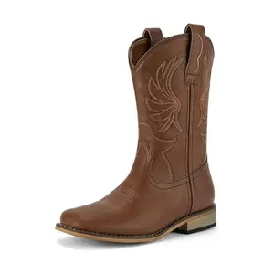 Children Western Cowboy Cowgirl Boot Side Zipper Retro Kids Tie Dye Riding Boots for Boys Girls Toddle