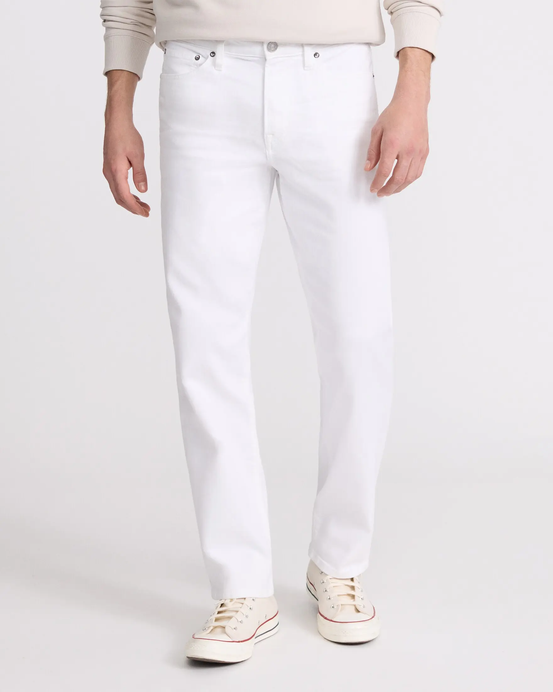 Express Straight White Jeans, Spandex, Menswear, Traditional, Belt, Cotton, Plain