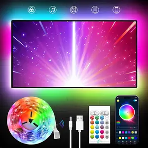 TV LED Backlight, 23ft LED Lights for 70-100 Inch TVs, RGB TV Backlight Behind with Remote,  Sync  APP Control Strip Lights USB  for Bedroom, Gaming Room,  Decor
