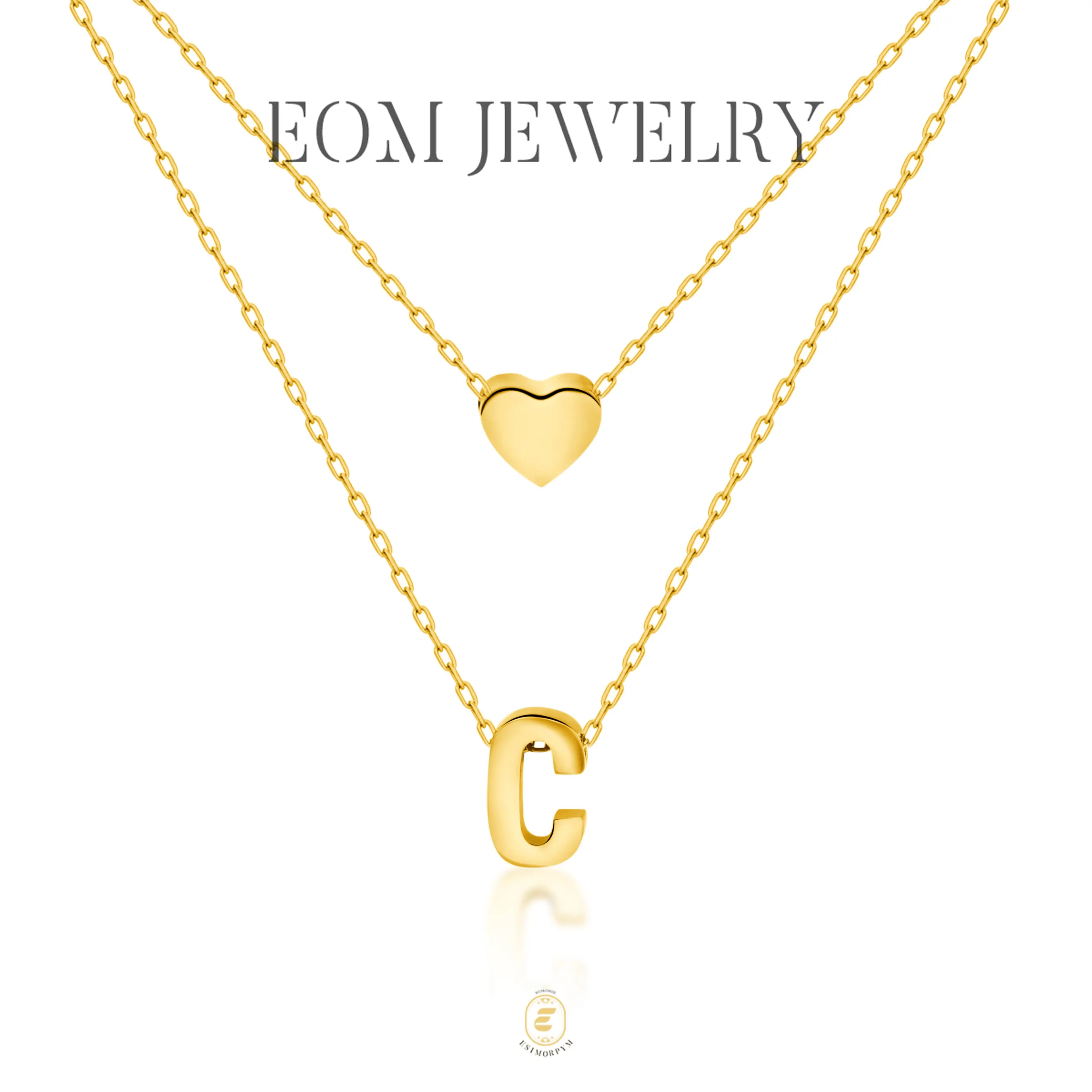 Titanium Steel Heart Letter Necklace Double Layered Alphabet Necklace Pendant Chain Birthday Wedding Engagement Anniversary Gifts for Women
