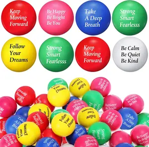 36 Pcs Motivational Stress Balls Colorful Stress Balls Bulk Quotes Inspirational Funny Foam Toys Hand Exercise Gifts for Office Small Toys for Motivating Supply
