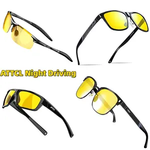 Night Driving Glasses For Man/Women Yellow Lens UV400 Sunglasses For Driving Ultra-Light Aluminum-Magnesium Frame, TAC HD Lenses, Adjustable Nose Pads Includes Microfiber Cloth, Polarization Test Card & Glasses Case summerwins