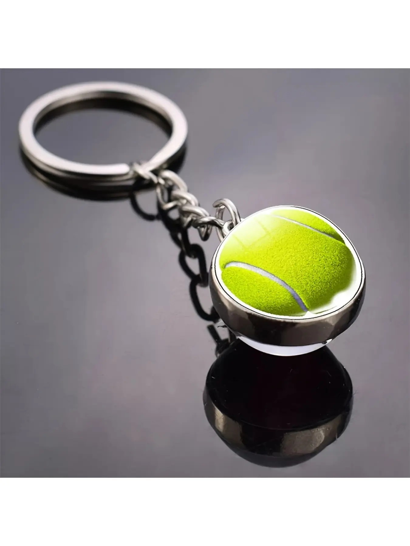 Ball game Time gem keychains, football, basketball, volleyball, baseball glass keychains, perfect gifts for family and friends, perfect gifts for friends who love sports