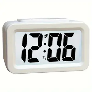 Creative Night Light Smart Alarm Clock Bedhead Counter Electronic Clock Battery Operation Silent Adjustable Brightness Alarm Clock