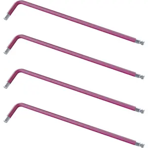 4 count 5/64" Ball End Hex Key Allen Wrench, SAE Internal Hexagonal Wrench, L Shaped Long Arm S2 Steel Repairing Tool,Peach