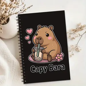 Cute Animal & Capybara Graphic Print Spiral Notebook, Ideal for School, Work & Journaling, Perfect Gift for Women, Office Stationery Supplies
