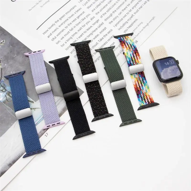 2026 Braided‑Nylon Magnetic Apple Watch Band, Elastic Stretch‑Fit Replacement Strap Fits 38‑49 mm, Compatible with iWatch Series and Ultra Versions, Breathable Comfortable Wristband for Sports, Commute and Daily‑Casual Outfits