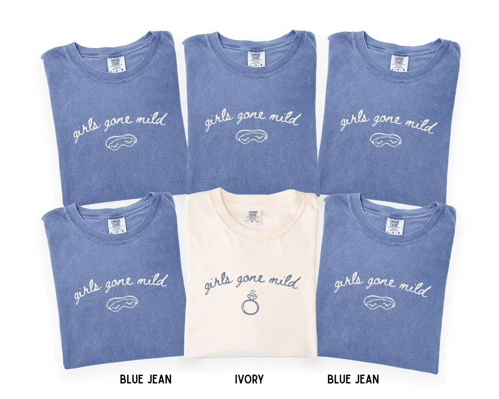 Custom Girls Gone Mild Bachelorette Comfort Colors T-Shirt, Matching Wedding Shirt, Custom Bridesmaid, Wedding Party Bachelorette Shirt, Trendy Bride Shirt, Full Size, Full Color
