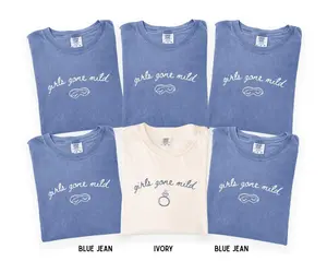 Custom Girls Gone Mild Bachelorette Comfort Colors T-Shirt, Matching Wedding Shirt, Custom Bridesmaid, Wedding Party Bachelorette Shirt, Trendy Bride Shirt, Full Size, Full Color