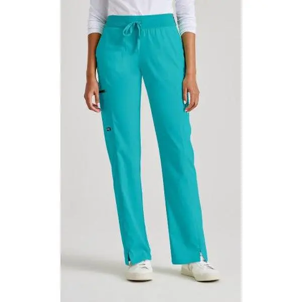 Grey's Anatomy Spandex Kim 3-Pocket Mid Rise Straight Leg Cargo Scrub Pants