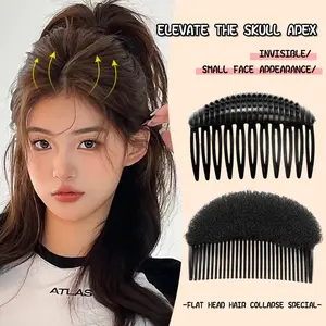 Unisex Invisible Volume Insert Flat Hair Clips - Curved Crown Root Lifting Comb, Discreet Volumizing Tool for Flat Locks, Natural Skull Apex Accessory for Work Hairstyles