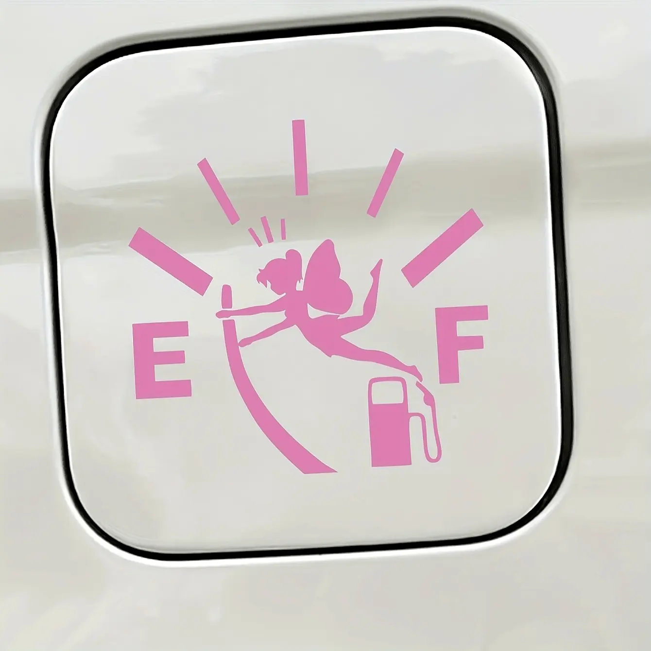 1PC Car fuel tank cap sticker fairy cute girly car accessories women fuel explosion gauge sticker insufficient fuel level female driver fuel tank cap sticker Car Vehicle Decoration Automotive Decoration Automobile Decals