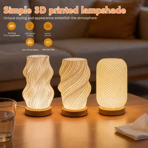 Modern LED Desk Lamp with Wooden Base, USB Powered, Switch Control Three-Color Light, Eye-Care, Decorative Ambiance Lighting, Ideal Gift for Bedroom Living Room