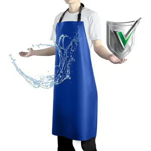 Waterproof Apron with Comfortable Adjustable Bib Rubber Vinyl Dishwasher Heavy Duty Apron for Men Women Dishwashing