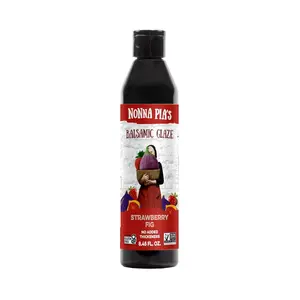 Nonna Pia's Strawberry Fig Balsamic Glaze - 8.45 oz | Aged Vinegar from Modena, Italy | Slow Simmered for a Thick, Velvety, and Robust Flavor | Perfect for Any Dish
