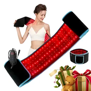 Red Light Therapy Infrared Light Therapy Wrap Belt for Body Pain Relief Wearable Large Pad for Waist Back Stomach Muscle Care Reduce Inflammation Promote Healing LED 660nm & 850nm with Controller