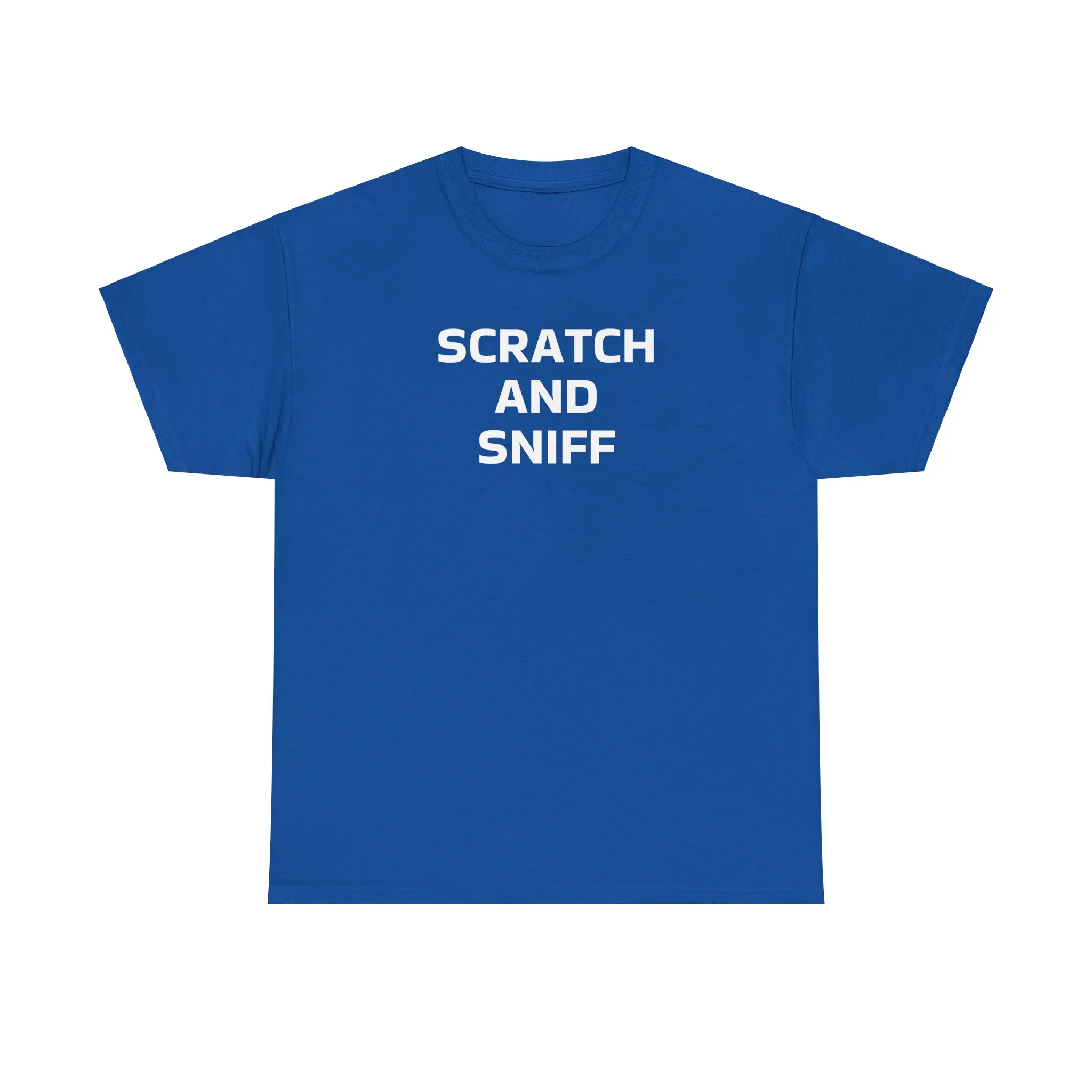 Scratch and Sniff Unisex Tee, Fun T-Shirt for Parties, Quirky Gift for Friends, Summer Casual Wear, Playful Humor Apparel