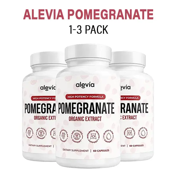(1-3 Pack) Alevia Organic Pomegranate Extract Capsules, Antioxidant Supplement for Heart, Immune & Cellular Health Support, 60 Capsules