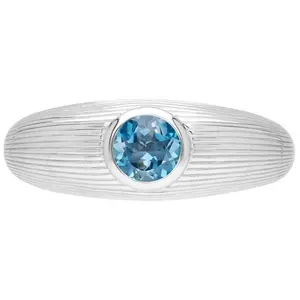 Ariva Sterling Silver Silk Gemstone Band Ring
