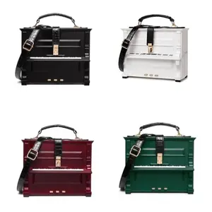 Piano Shaped Purse Handbag Women Crossbody Shoulder Bag Acrylic Unique Novelty Box Shaped Piano Purse Top Handle Clutch Bag