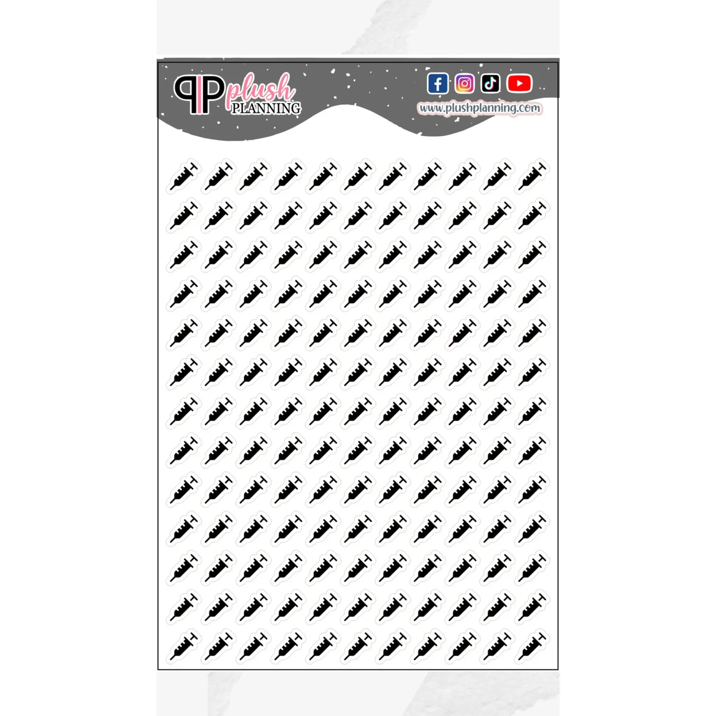 Syringe Shot Icon Planner Stickers, Health Shot, Shot Tracker