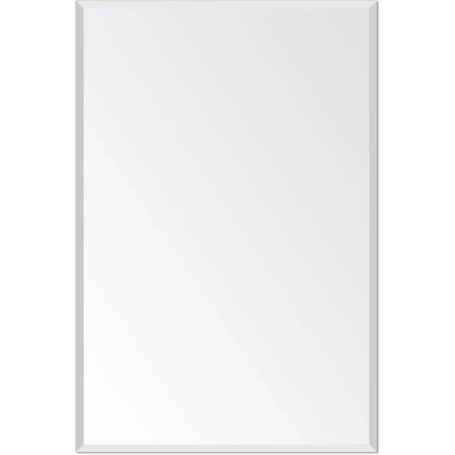 Rectangle Wall Mirror Frameless Mirror 16" x 24" Beveled Edge Mirror for Bathroom Vanity and Entryway