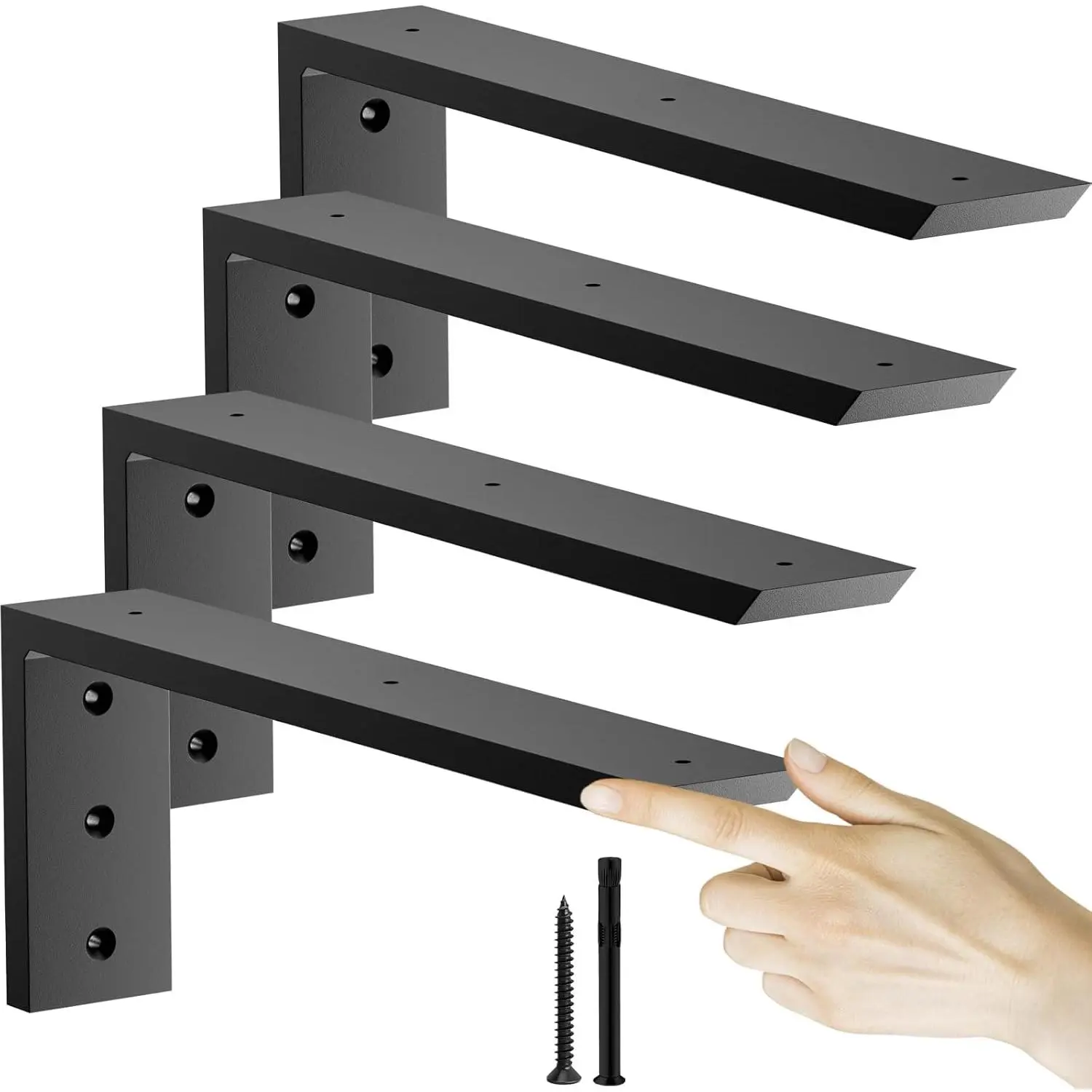Countertop Support Bracket 14 inch 4 Pack (3/8" Thick), Heavy Duty Granite Countertop Brackets 14"x6"x2.5",Shelf L Bracket Mantel Corbels for Quartz,,Concrete and Laminate Countertops