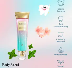 BodyAccel Niacinamide Whitening Toothpaste Fluoride-free Vegan Formula for Gentle Effective Dental Care Stain-Removing Anti-inflammatory Freshening Breath