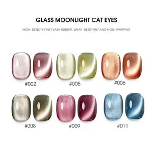 TRICOLOR FISH  Jelly Pink Cat Eye Gel Nail Polish, 12ml Glitter Holographic Nail Polish with Magnet, Reflective Translucent UV Gel