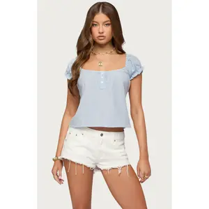 Edikted Women's Rhory Pinstripe Babydoll Top