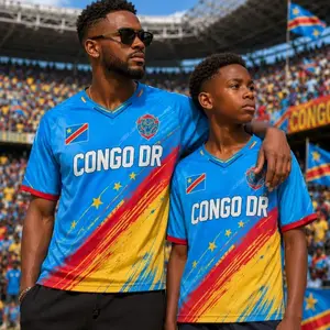 Custom DR Congo Soccer Jersey, Personalized Name and Number Men Women Kids Football Shirt, DRC Team Supporter Gift Jersey for Fan
