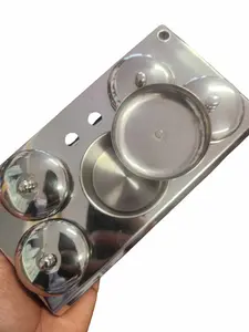 Nail Powder and Liquid Metal stainless steel five containers for nail art tool Organizer Storage