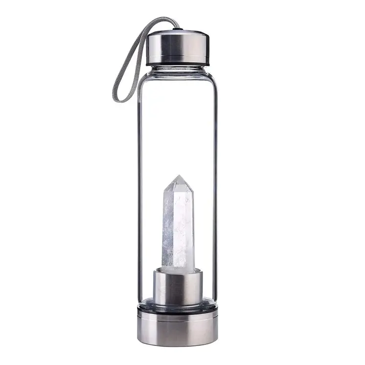 Clear Quartz Crystal Water Bottle