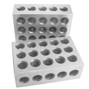 HFS(R) 1 Pair 123 Blocks Machinist Block 1-2-3 Ultra Precision .0002 Hardened Steel with 23 Holes