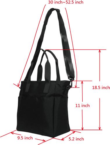 Purple & Blsck Pattern Tote Bag with Shoulder Strap