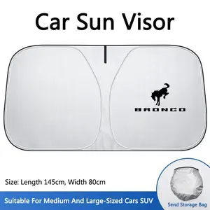Car Windshield Sun Shade Visor UV Protection Shield, Compatible with Ford Bronco Stline Focus Mk2 Mk3 Mk4 Mustang Gt Shelby Mondeo