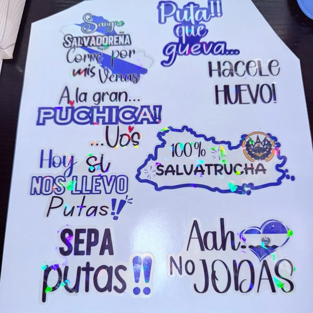 Stickers Salvadoreños 8 Piezas Alta Calidad - Diseño Original