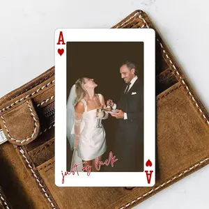Custom Metal Photo Wallet Card, Couple Playing Cards, Wedding Photo Gift, Anniversary Gifts for Husband, Boyfriend, Photo Love Note Card