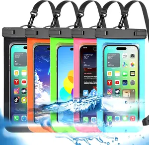 5 Pack Universal Waterproof Phone Pouch up to 8.3”, IP68 Waterproof Dry Bag Case with Lanyard for iPhone, Samsung & Other Smartphones – Black, Blue, Pink, Orange, Green