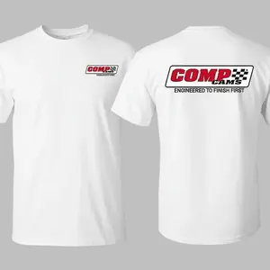 COMP Cams Racing T-Shirt, Engineered to Finish First Mechanic Tee, Automotive Performance Shop Shirt, Premium Cotton Blend, Unisex Fit for Men and Women, Gift for Car Enthusiasts, Racers, and Mechanics